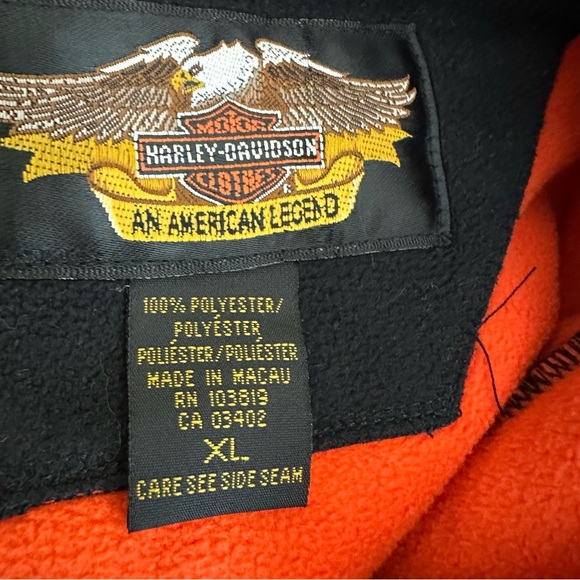 Harley Davidson Men’s Fleece Structured Hoodie Pullover Size XL - Picture 7 of 7